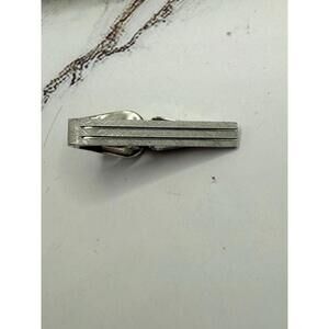 Vintage Swank Silver Tone Tie Clip Clasps Tack Bar 1in
